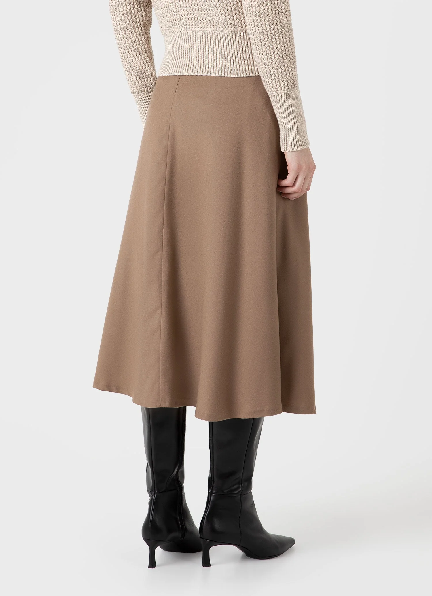 Women's A-line Skirt in Light Camel - Image 3