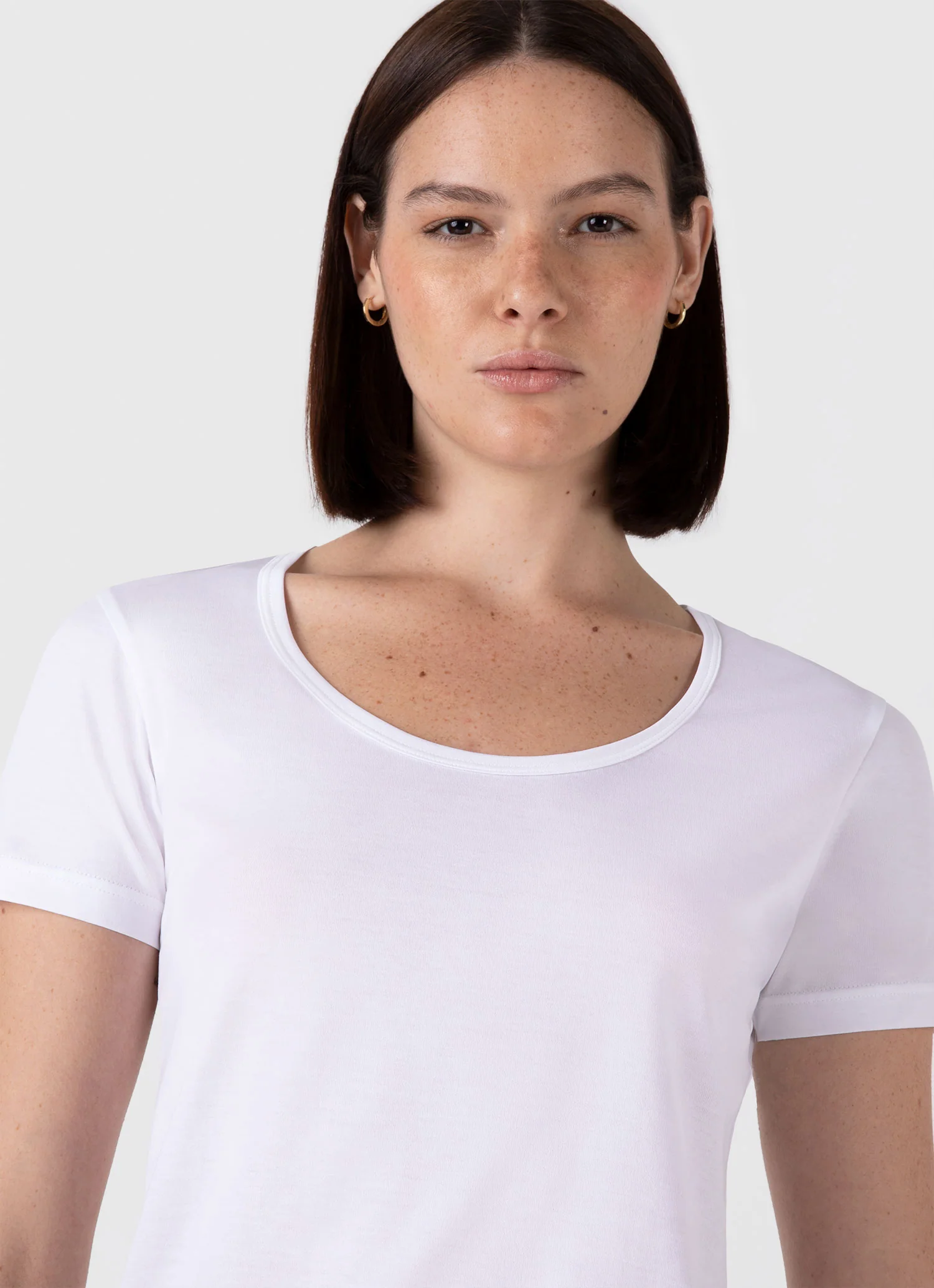 Women's Classic Scoop Neck T-shirt in White - Image 4