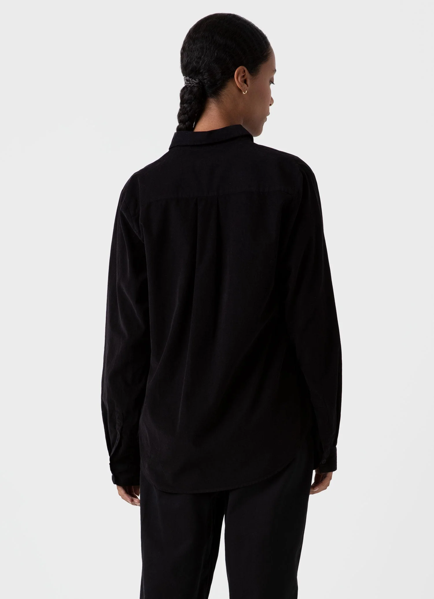 Women's Corduroy Shirt in Black - Image 4