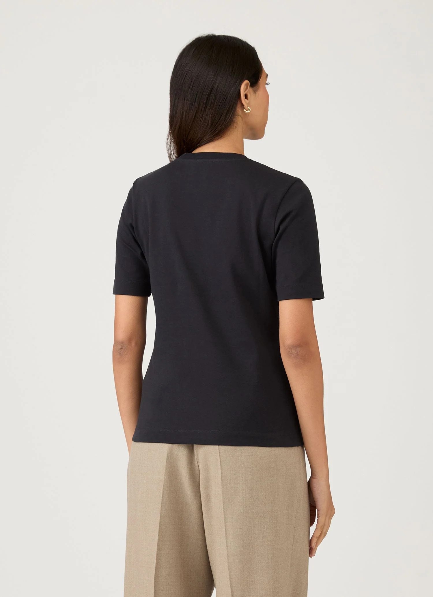 Women's Mid Sleeve T-shirt in Black - Image 3