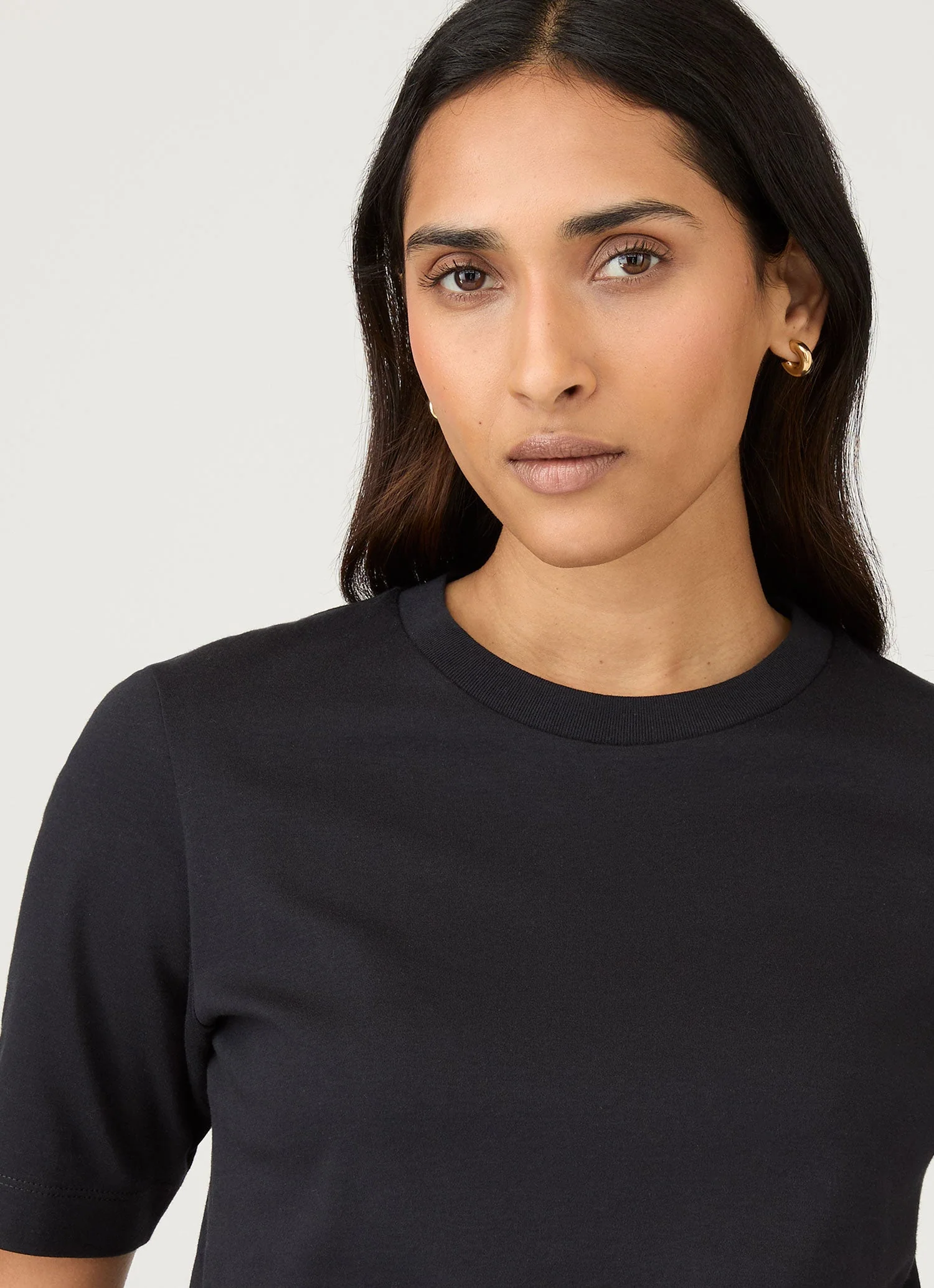 Women's Mid Sleeve T-shirt in Black - Image 4