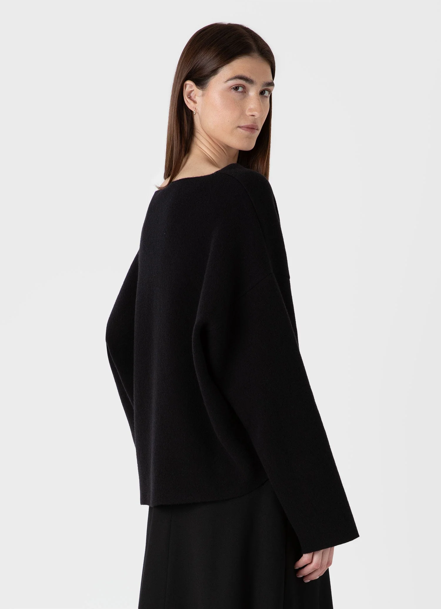 Women's Double Faced Jumper in Black - Image 3