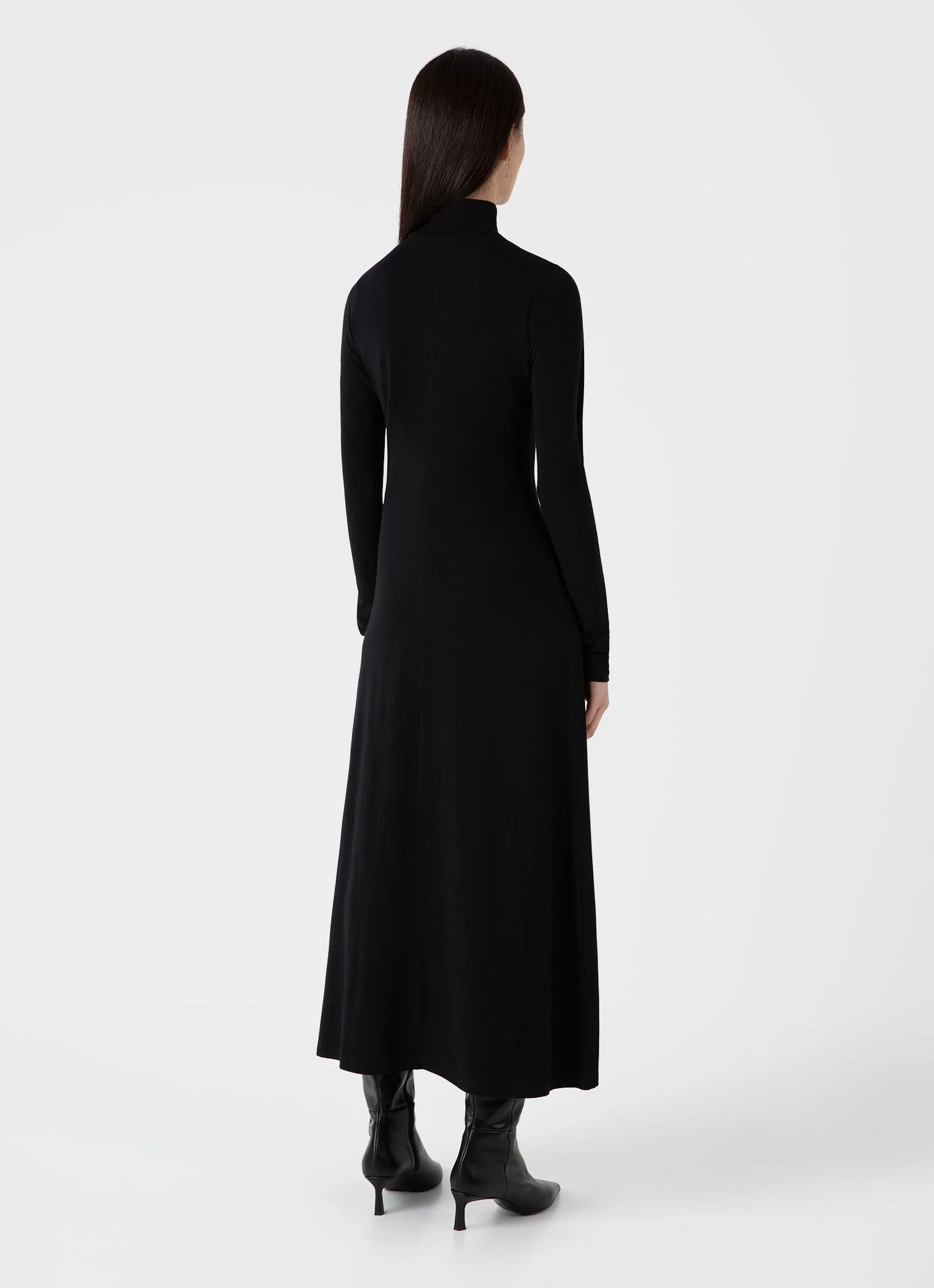 Women's High Neck Dress in Black - Image 3