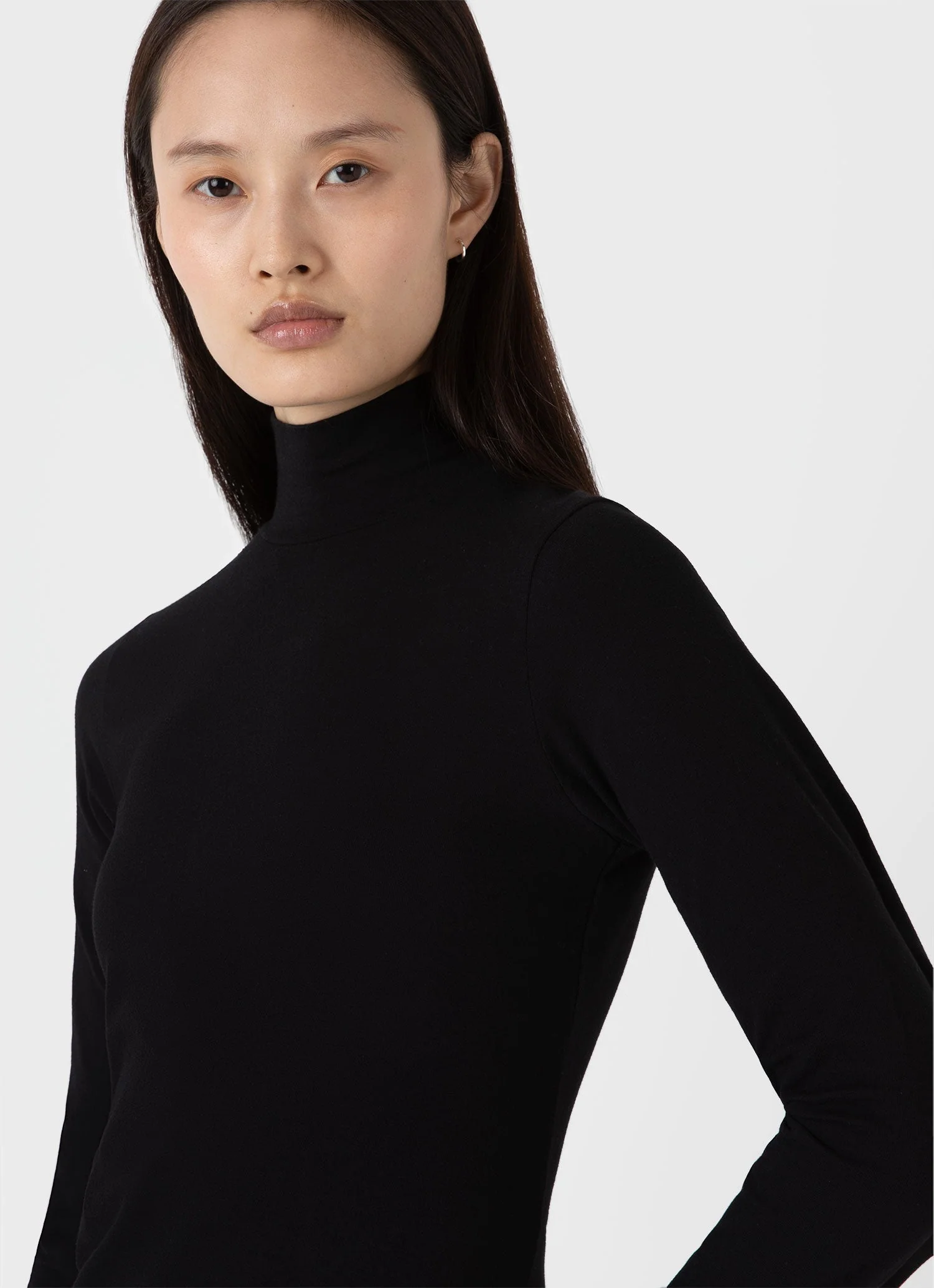 Women's High Neck Dress in Black - Image 4