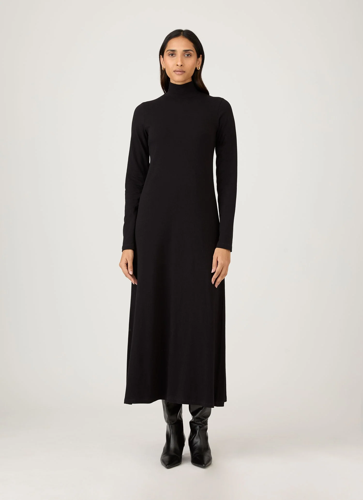 Women's Jersey Midi Dress in Black