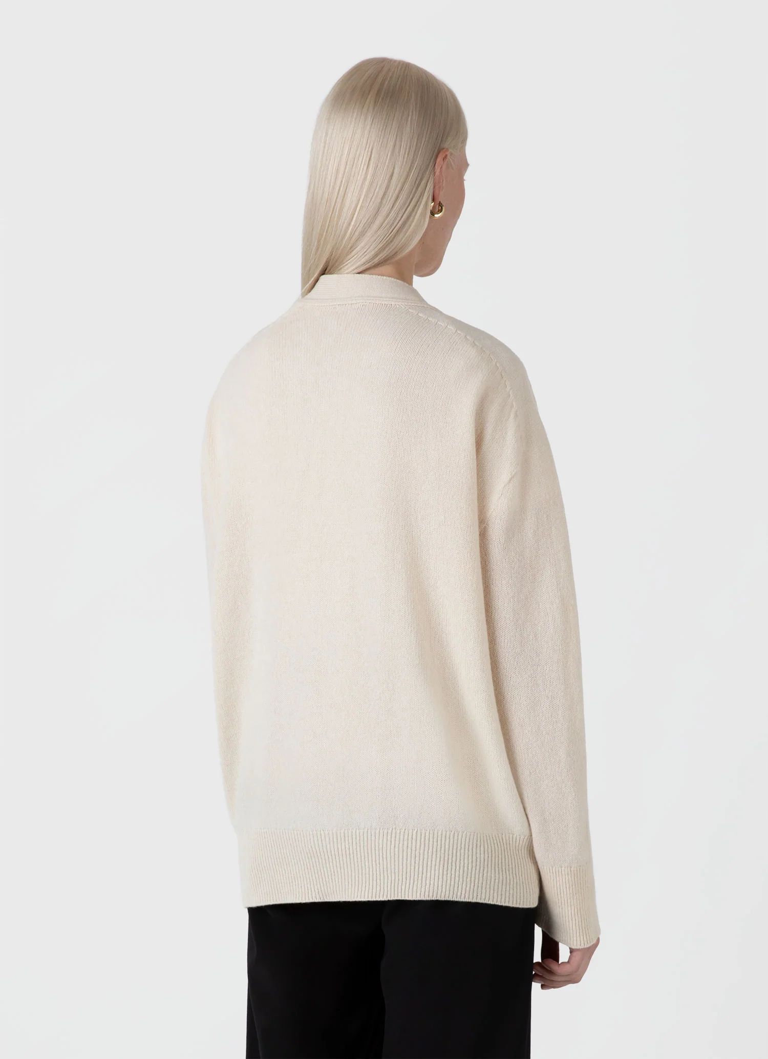 Women's Lambswool Cardigan in Ecru - Image 3