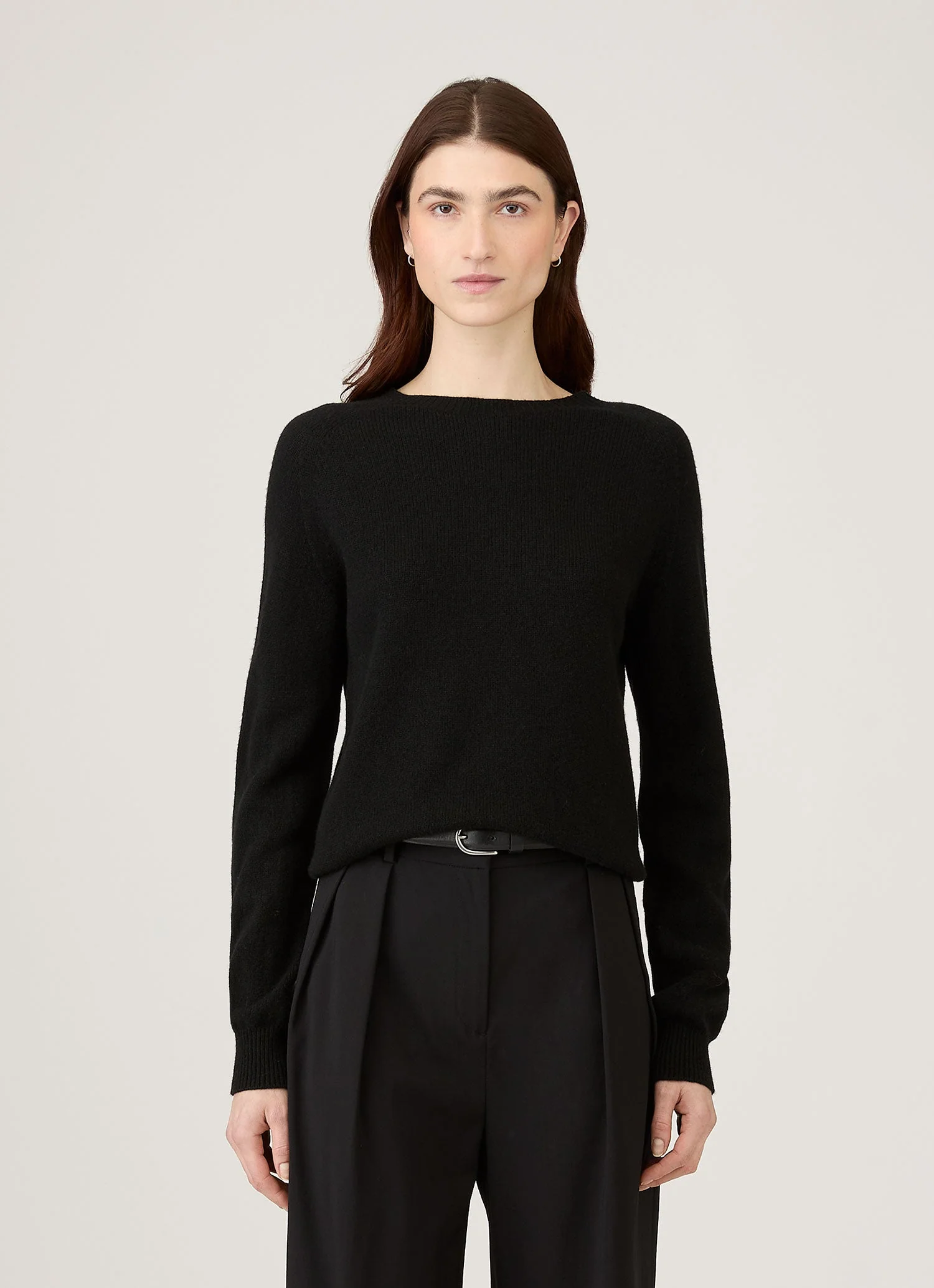 Women's Lambswool Crew Neck Jumper in Black