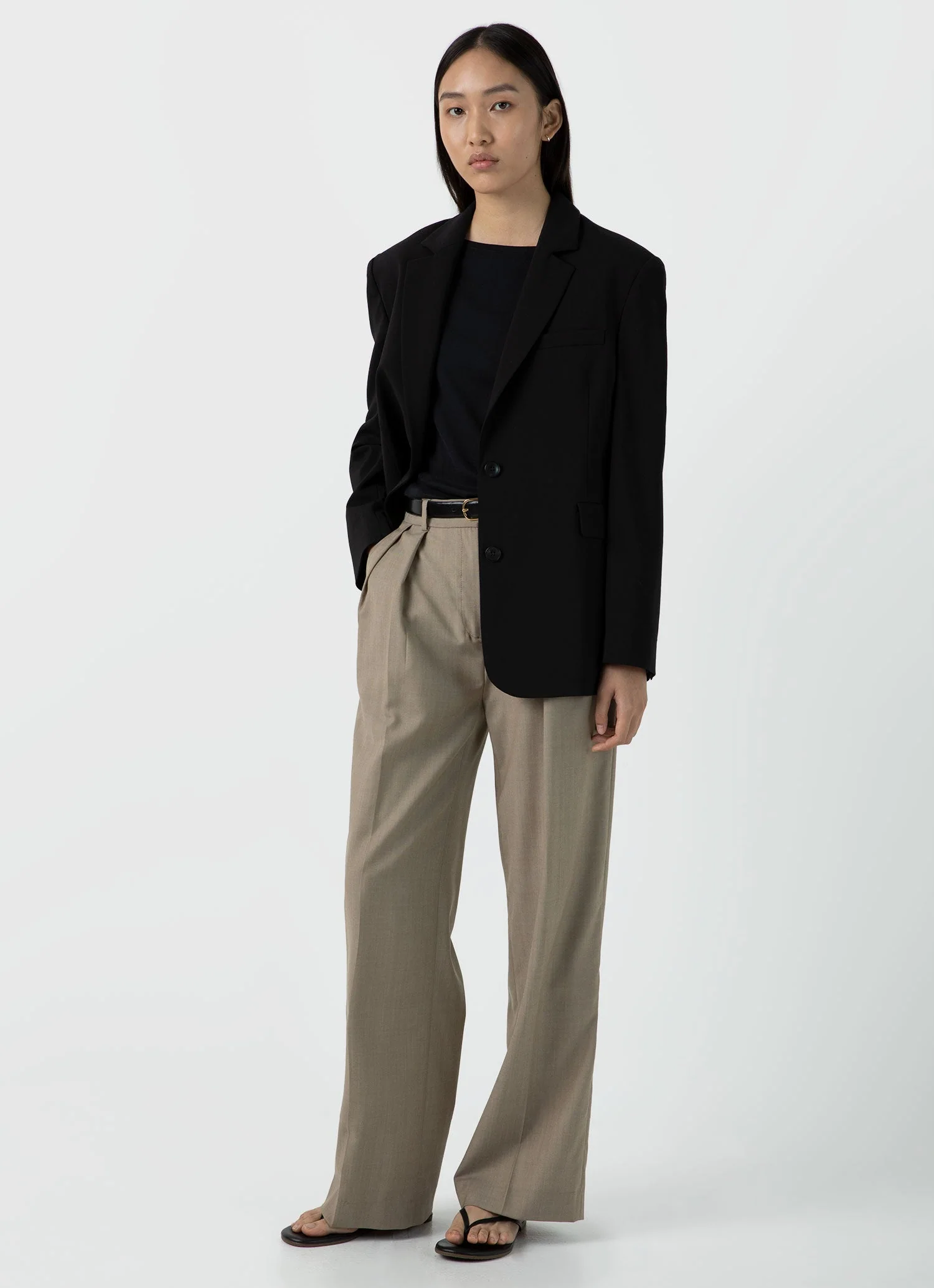 Women's Boat Neck T-shirt in Black - Image 2