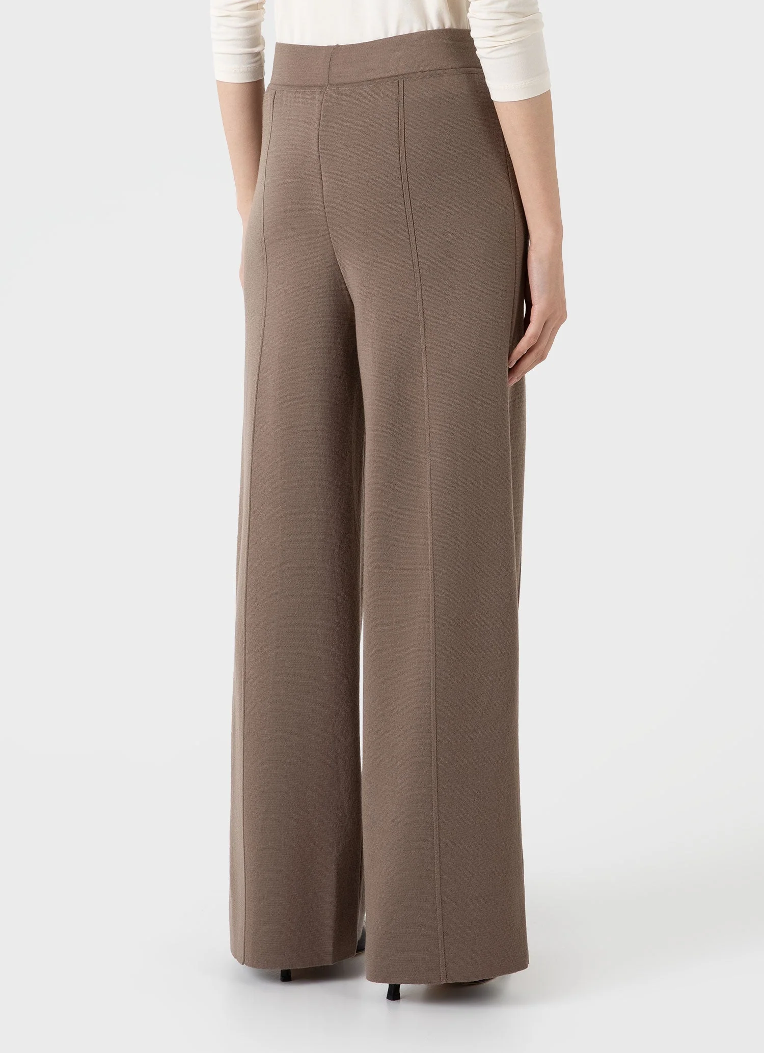 Women's Merino Milano Knit Trouser in Sandstone - Image 3
