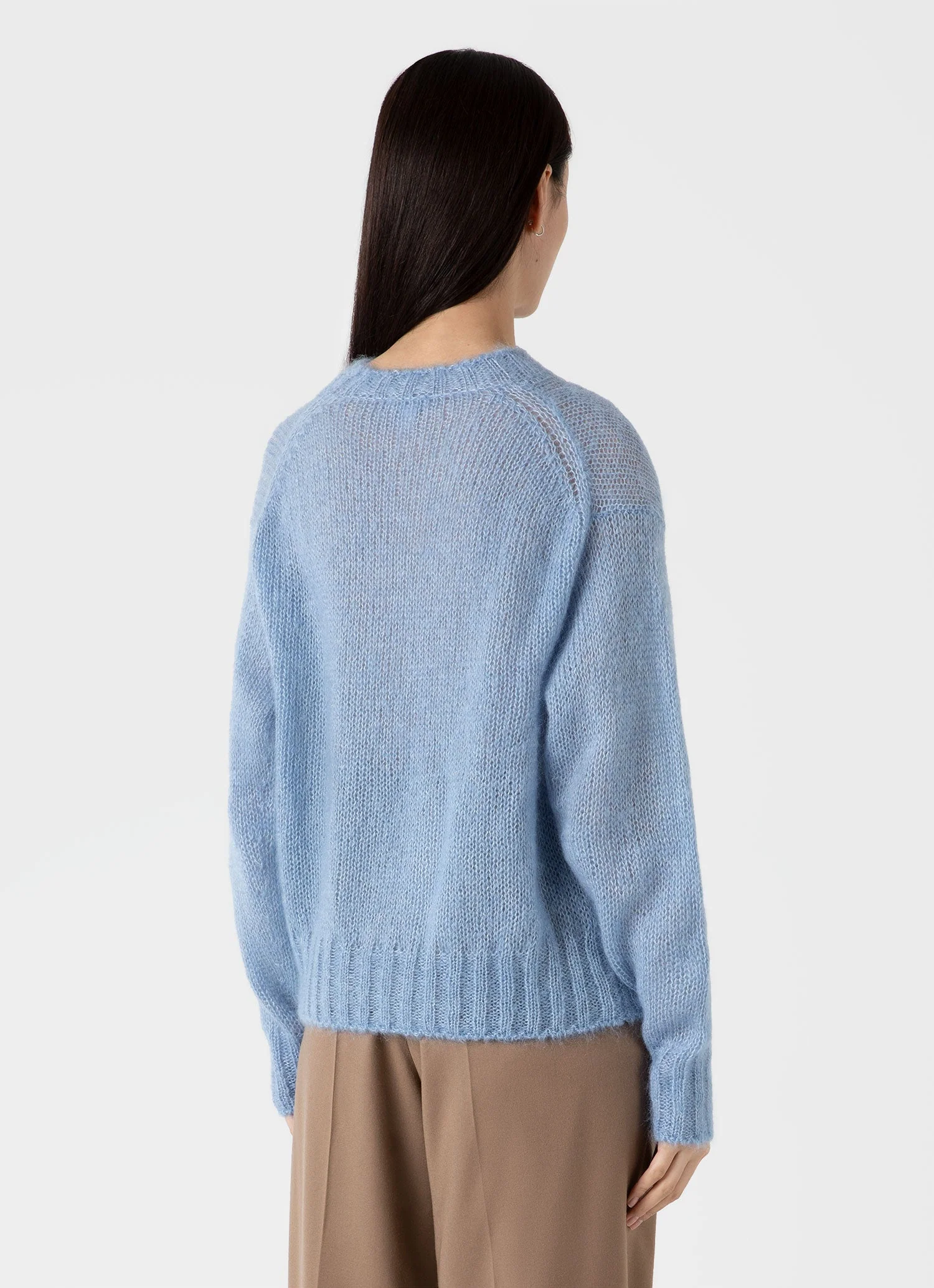 Women's Mohair Silk Jumper in Cornflower - Image 3