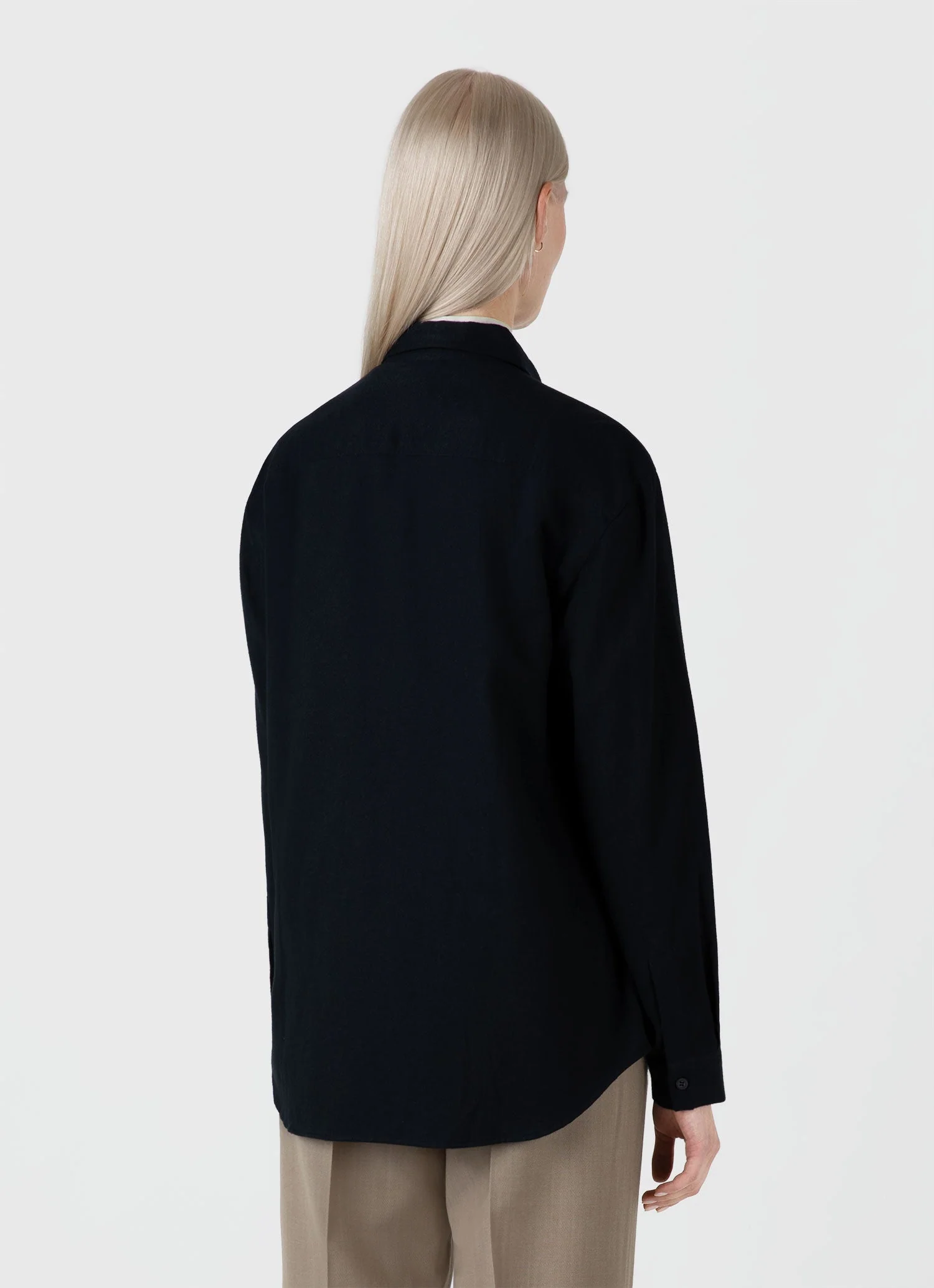 Women's Oversized Flannel Shirt in Black - Image 3