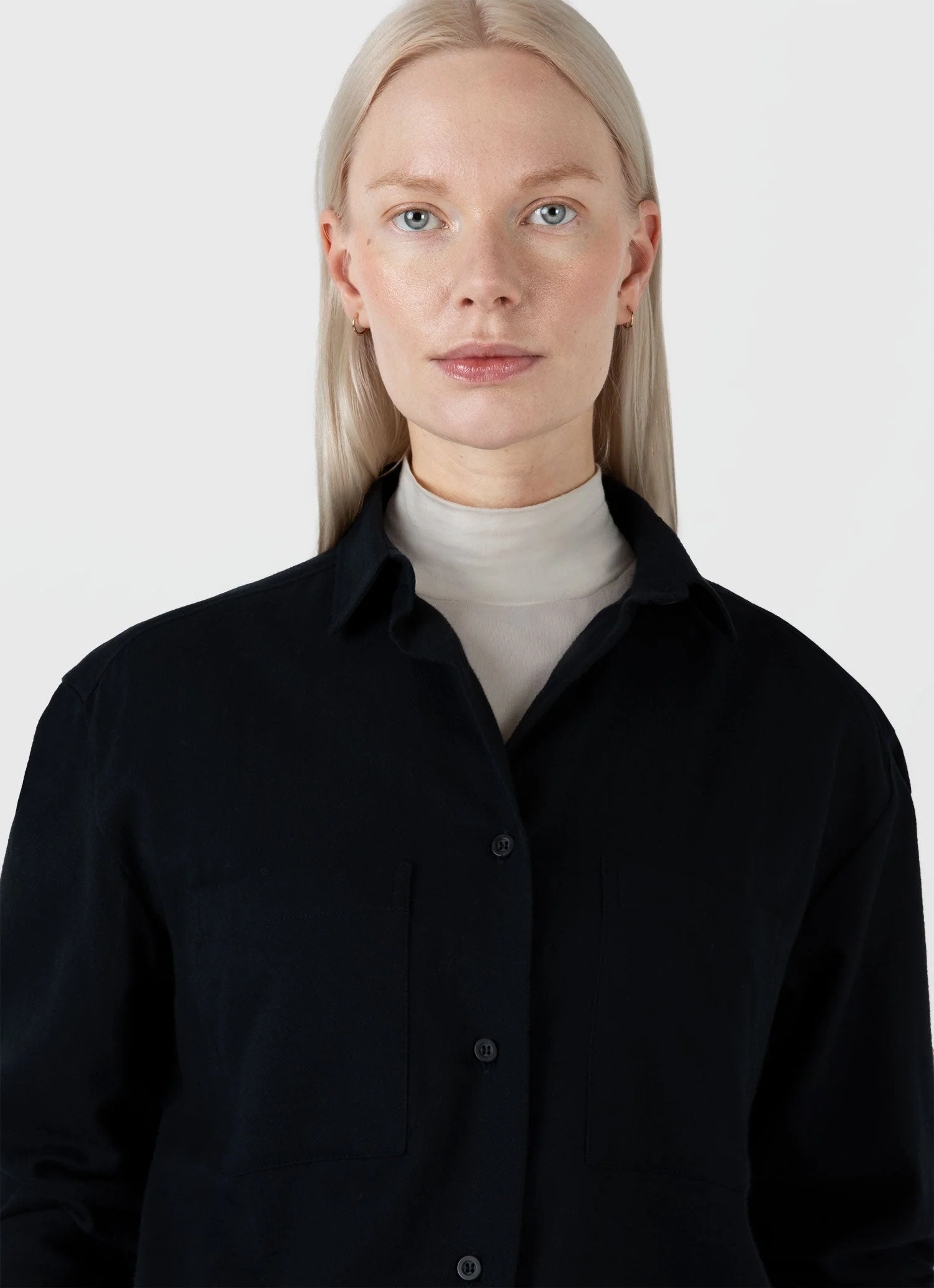 Women's Oversized Flannel Shirt in Black - Image 4