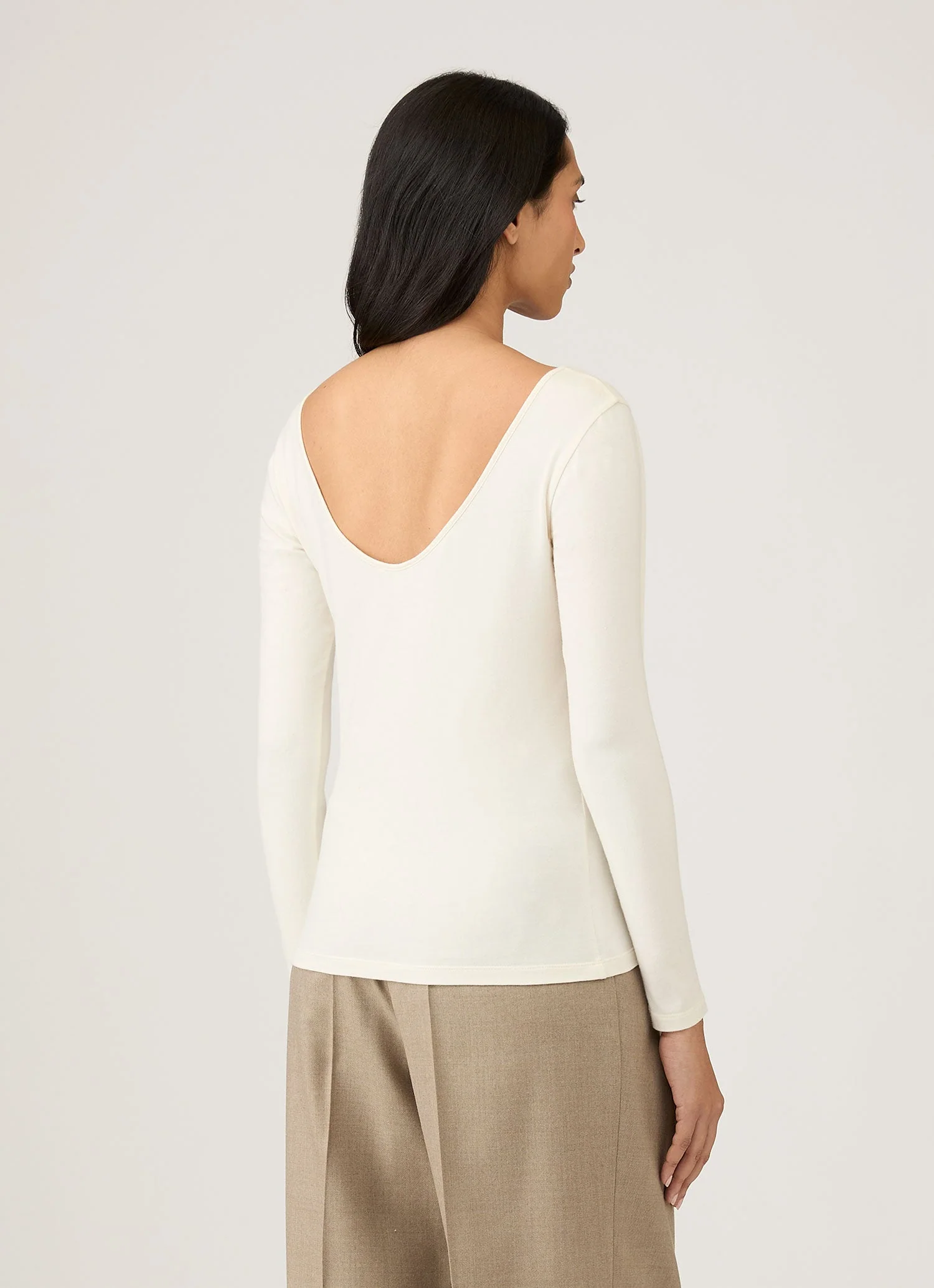 Women's Scoop Back Top in Ecru - Image 3