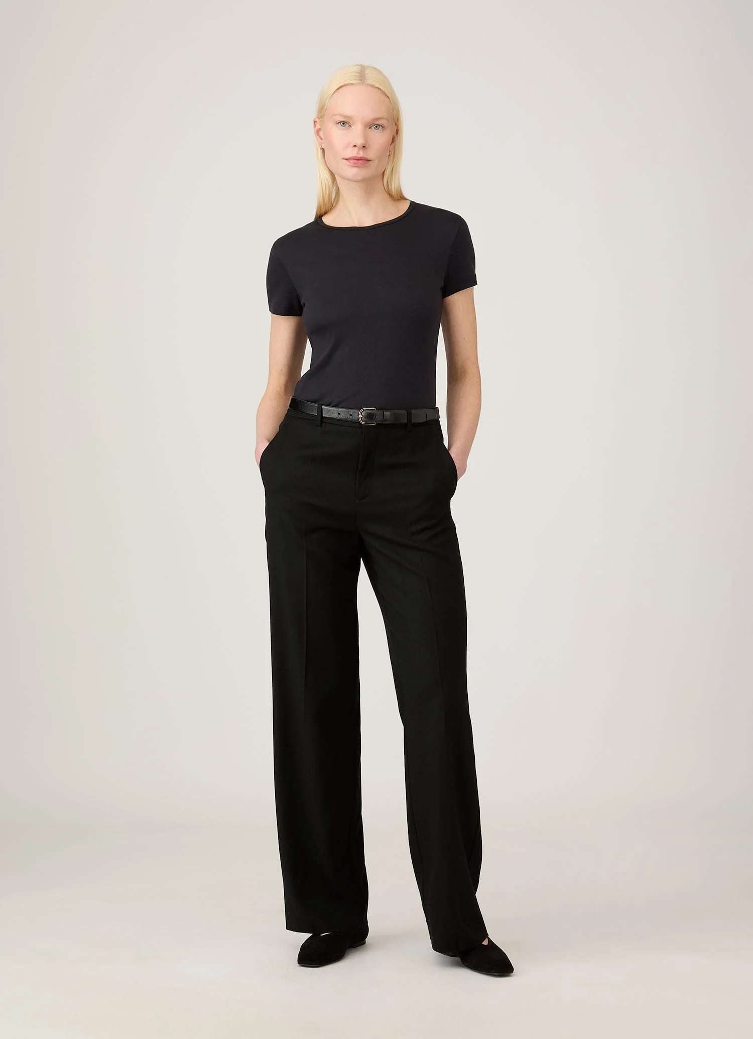 Women's Sea Island Cotton T-shirt in Black - Image 2