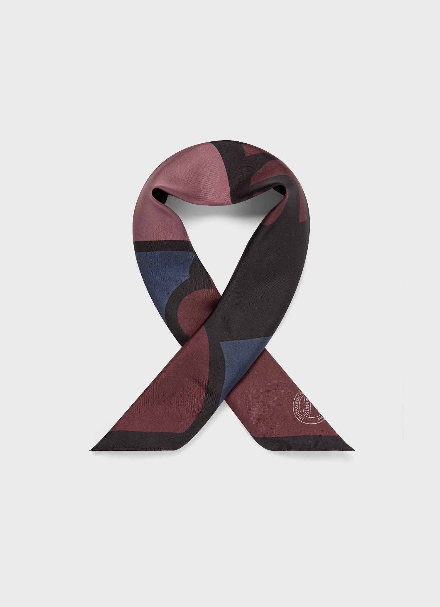 Women's Silk Scarf in Coffee Archive Print - Image 3