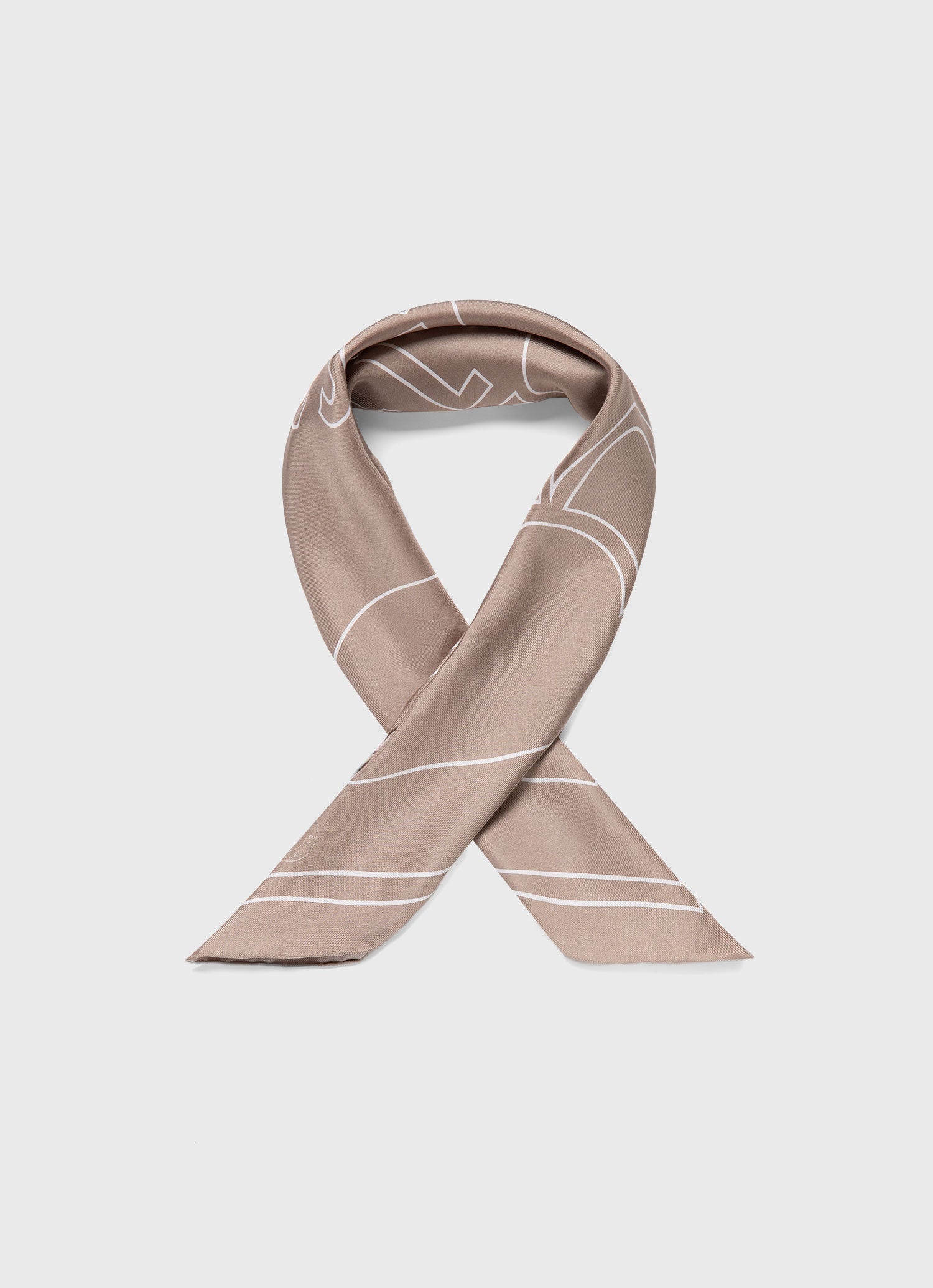 Women's Silk Scarf in Sandstone Linear Archive Print - Image 2