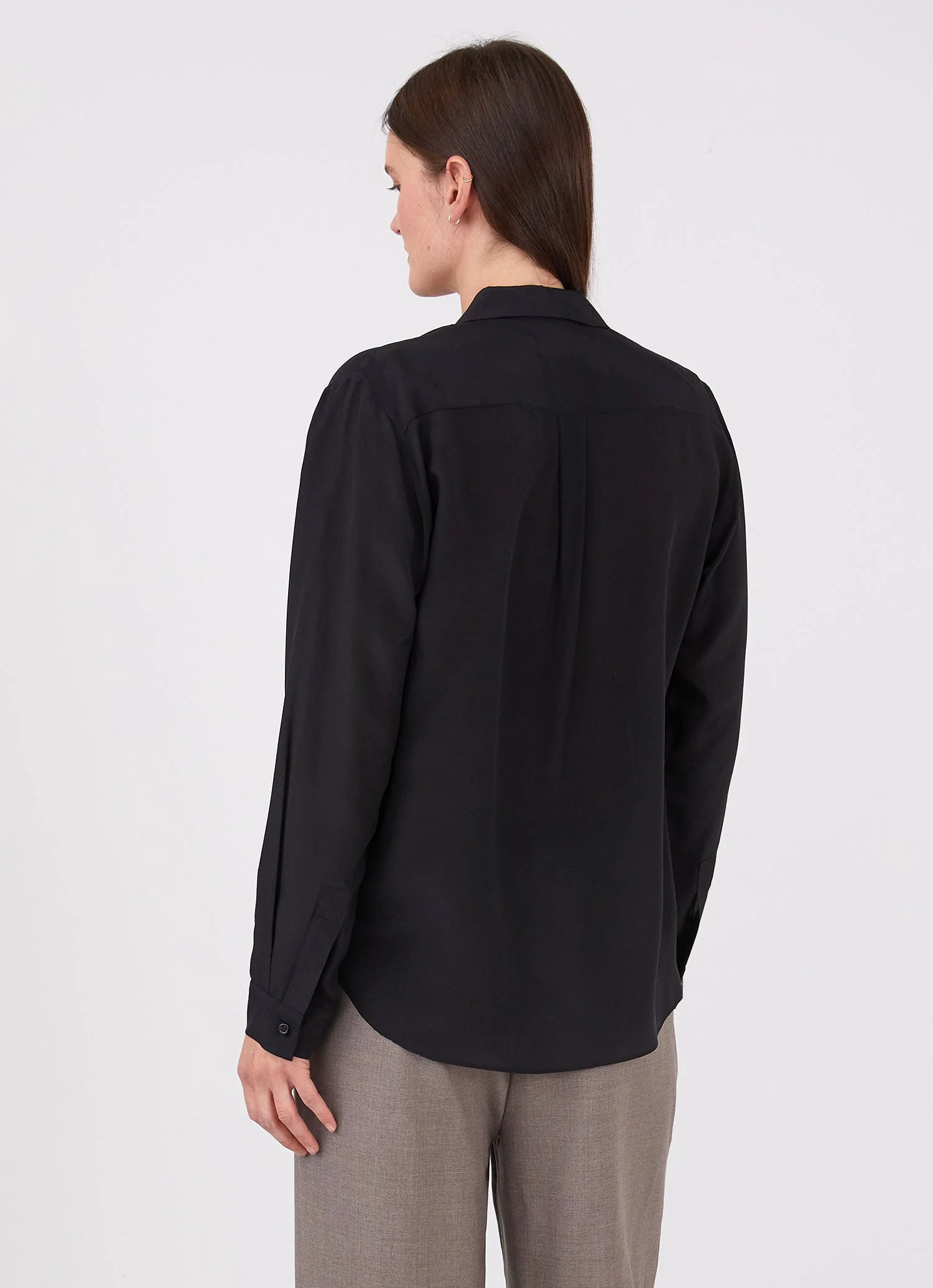 Women's Silk Blouse in Black - Image 4