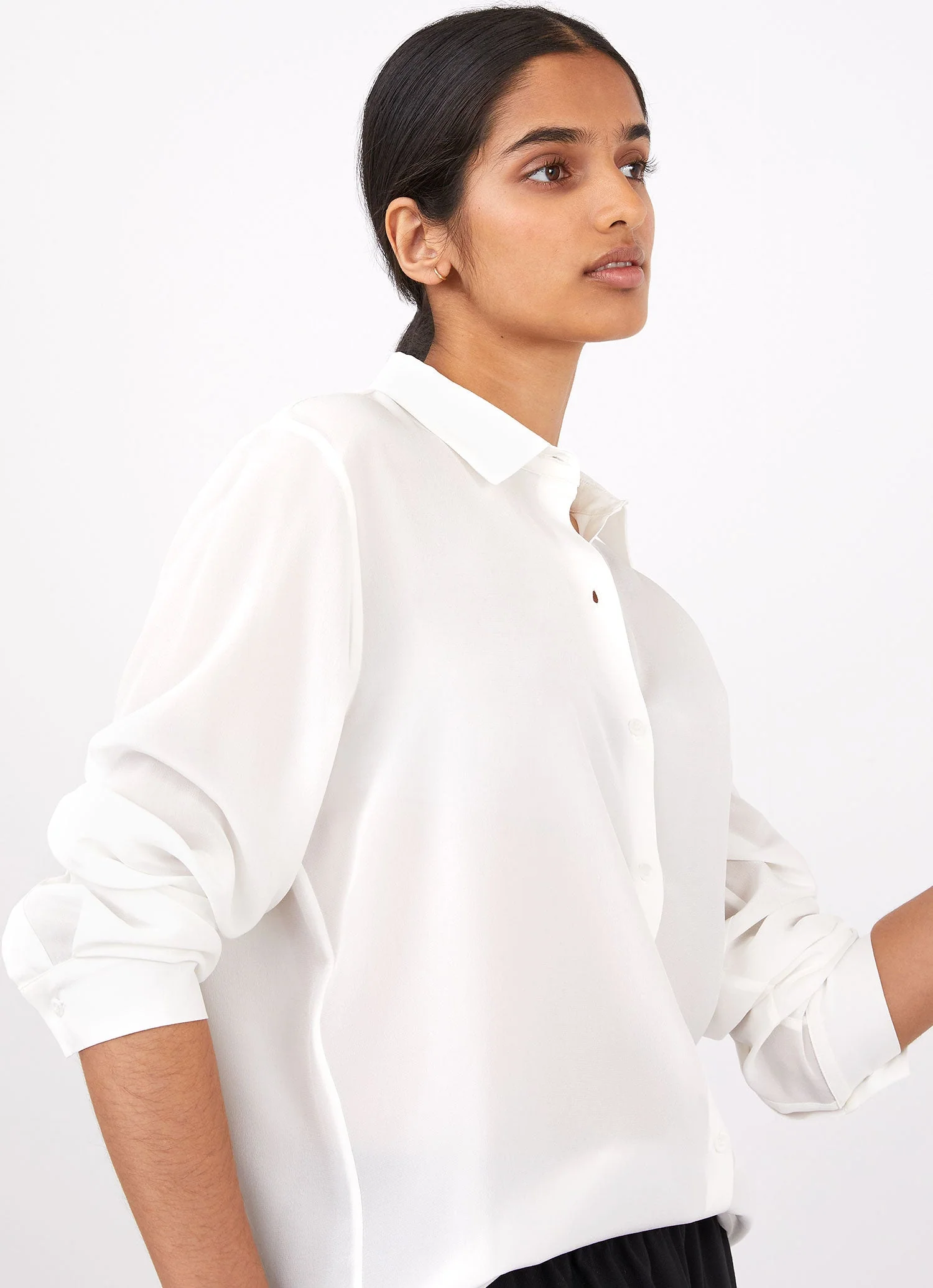 Women's Silk Blouse in Ecru - Image 2