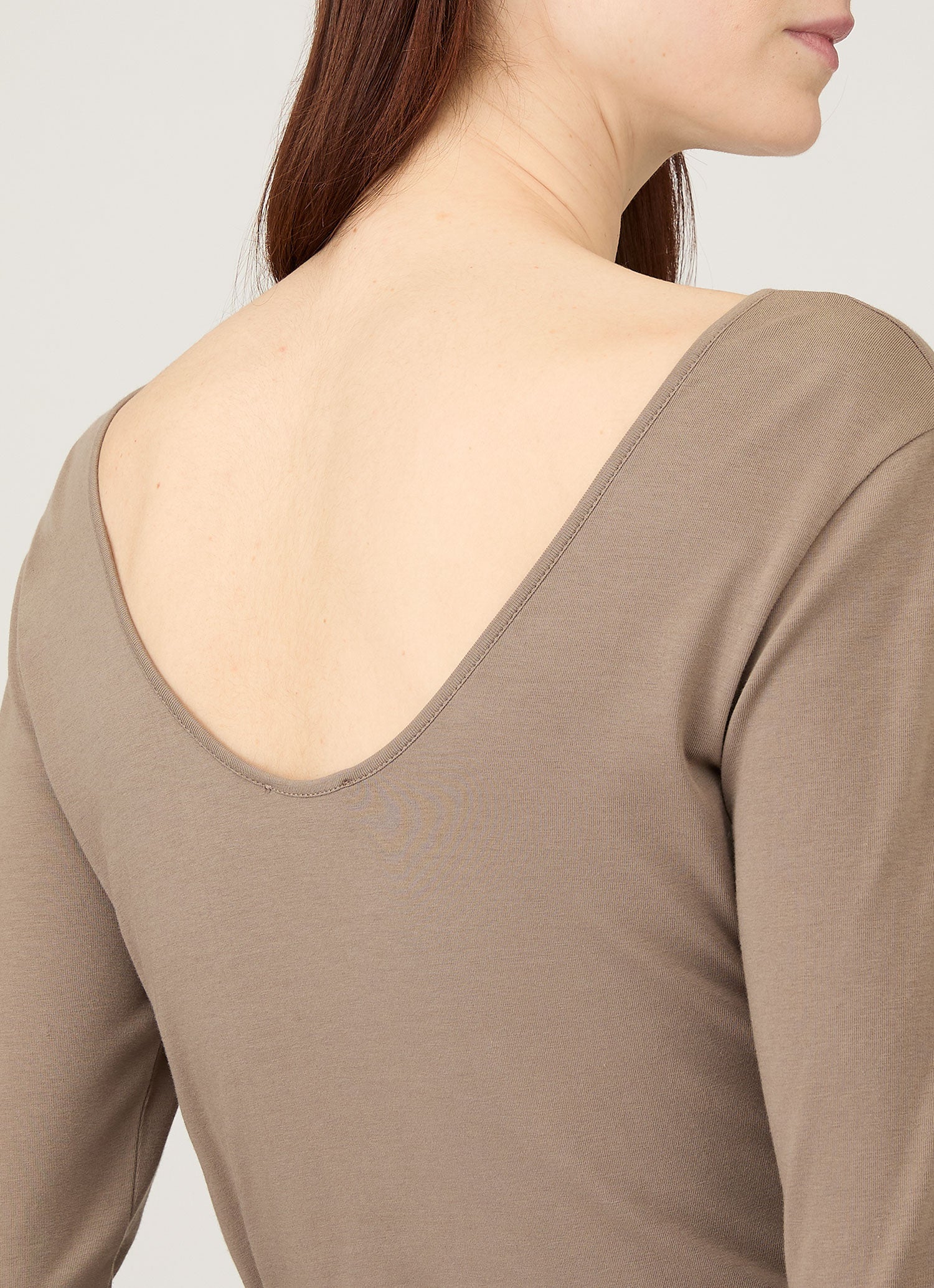 Women's Stretch Cotton Scoop Back Top in Cedar - Image 4