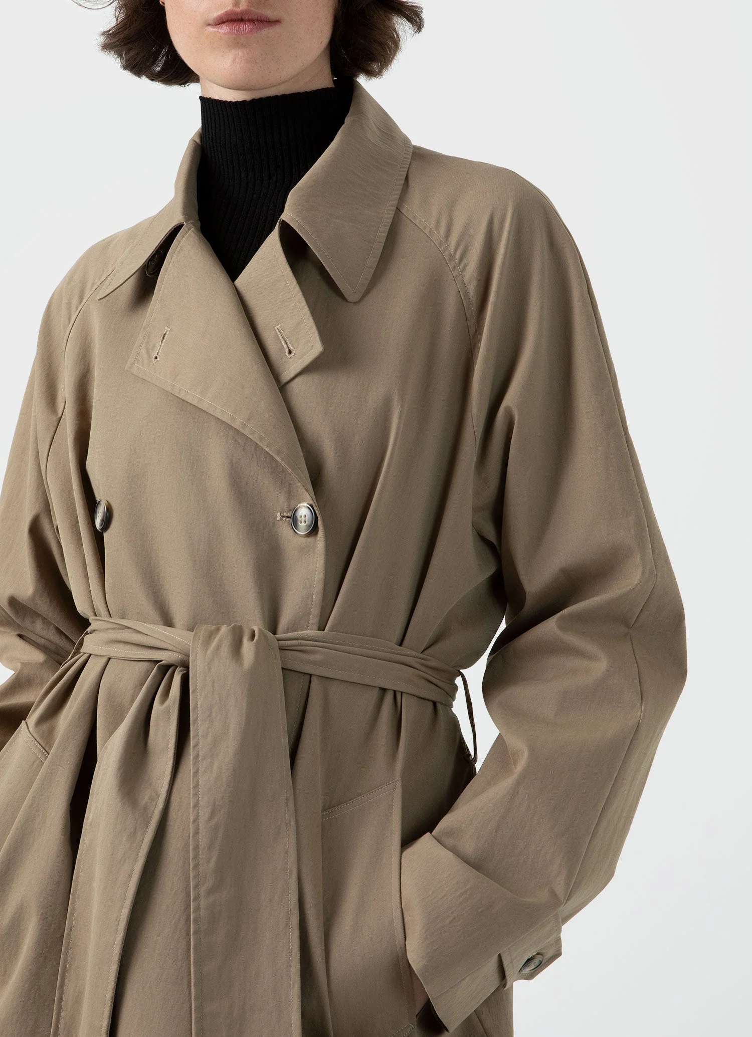Women's Trench Coat in Dark Stone - Image 2