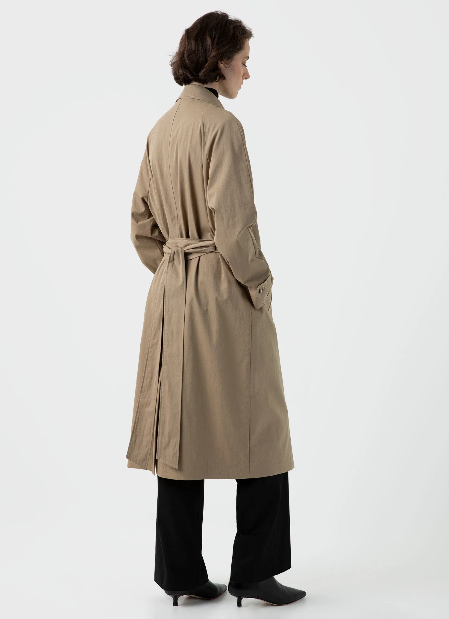 Women's Trench Coat in Dark Stone - Image 4