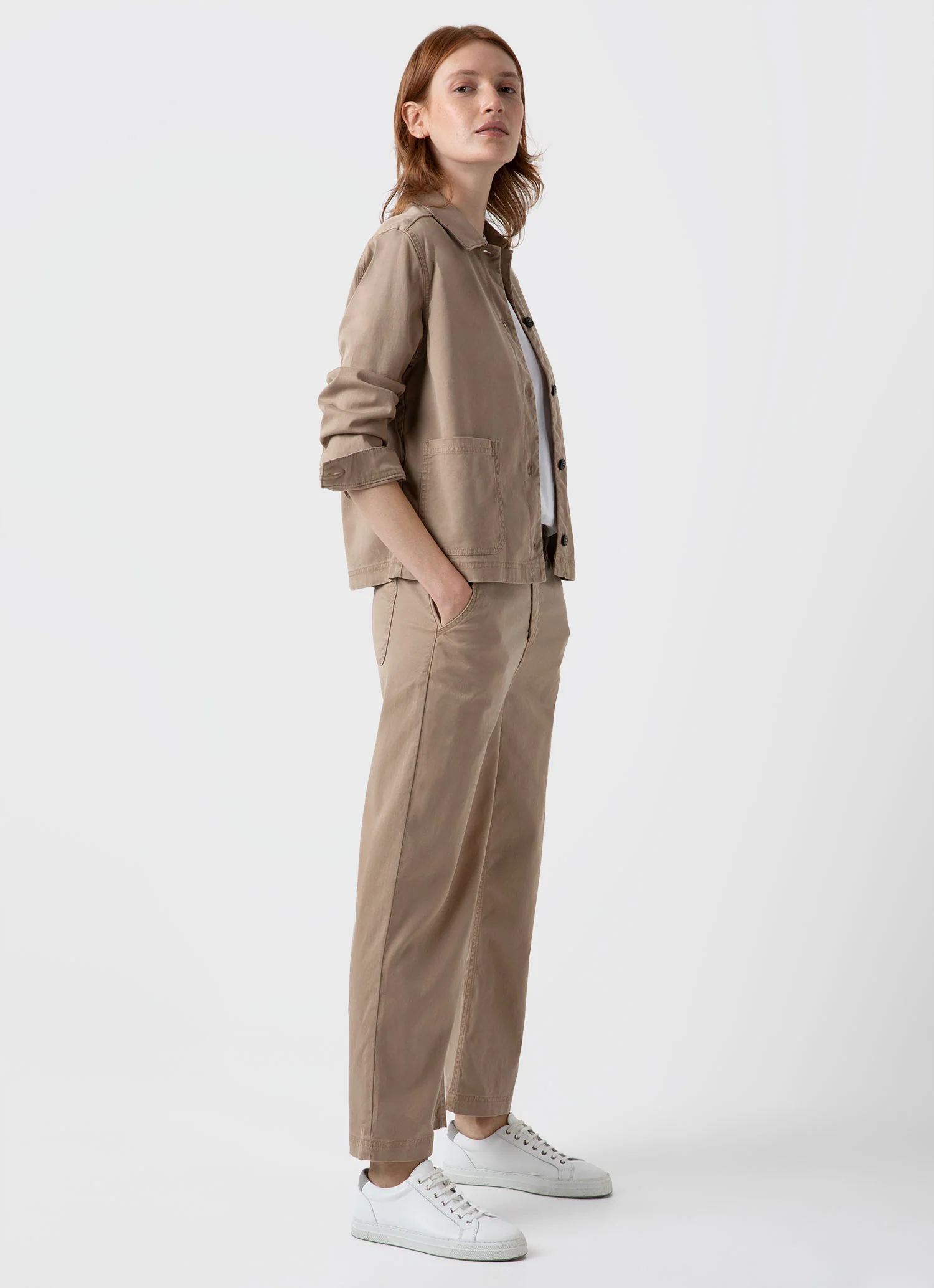Women's Twin Pocket Jacket in Stone - Image 3