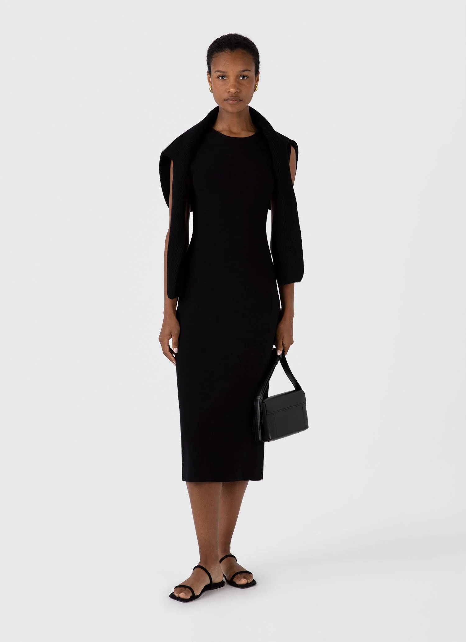Women's Viscose Dress in Black - Image 2